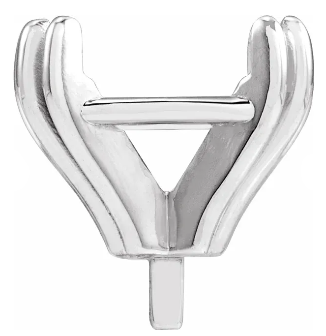 Platinum 8x6 mm Cushion 4-Prong Double-Claw Peg Setting