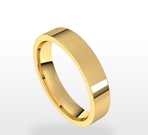 14K Yellow Lightweight Comfort Fit Flat Band