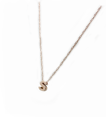5mm 14k A-Z Initial Pendant on 14" Chain