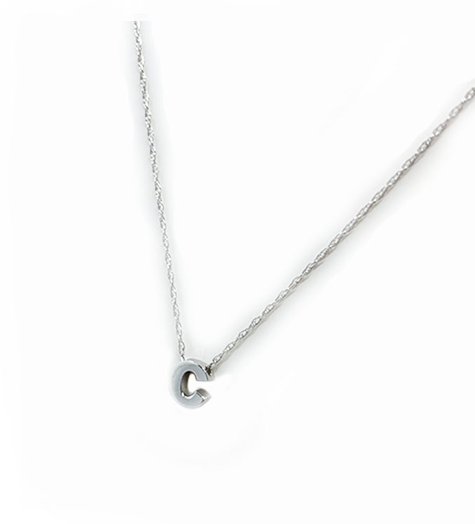 5mm 14k A-Z Initial Pendant on 18" Chain
